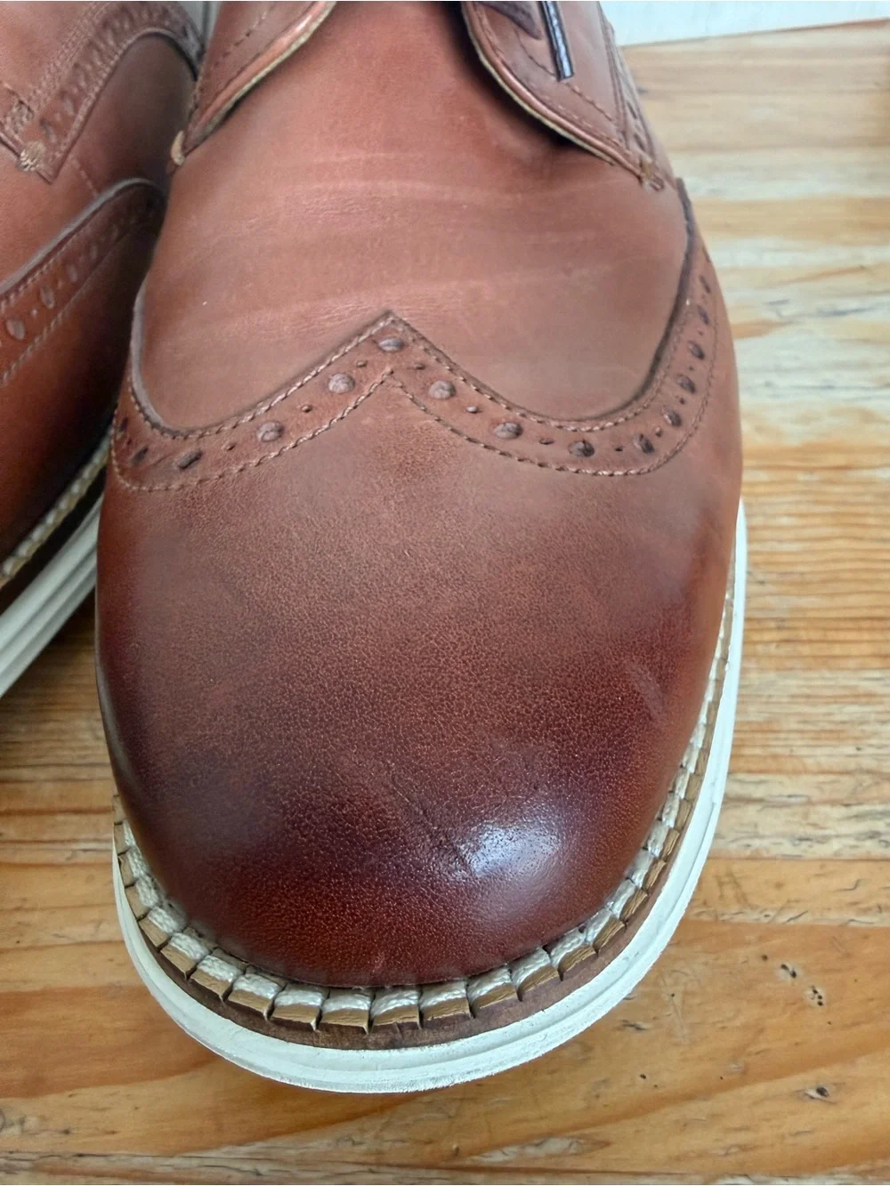 Cole Haan Original Grand Wing Tip Oxford Brown Leather Shoes Men’s 9.5 W  SCENT